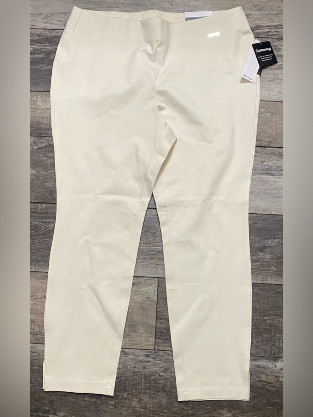 Cream Slimming Ponte Pants XL Rafaella Egret NWT 89.00 Spring Summer Staple